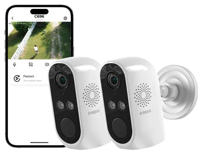 Produktbild von Anlapus 2er 3MP 2K WLAN Überwachungskamera Aussen & Innen, 2,4G WiFi 6