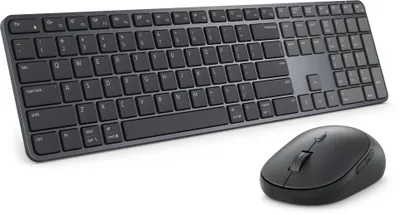 Zdjęcie produktu dla DELL Pro 7 Slim KM726, Bezprzewodowy, RF Wireless + Bluetooth, Przełącznik nożycowy, QWERTZ, Czarny, Dołączona myszka