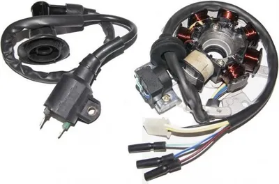 Produktbild von LICHTMASCHINE STATOR + ZÜNDKERZENSTECKER für BAOTIAN BT49QT-28 50 cc Roller