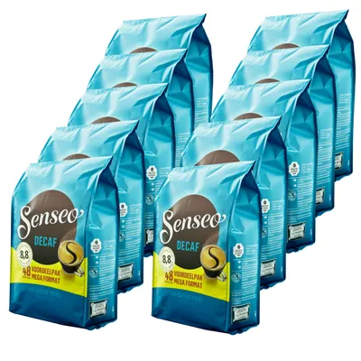 Produktbild von Senseo Kaffeepads Decaf / Entkoffeiniert, Reiches Aroma, Intensiv & Ausgewogen, Kaffee für Kaffepadmaschinen, 480 Pads