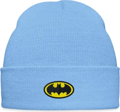 Produktbild von Spreadshirt DC Comics Batman Original Logo Stick Bestickte Wintermütze, One size, Himmelblau