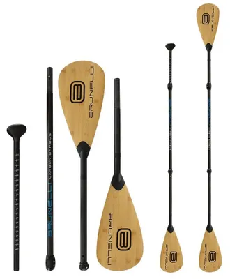 Obrázok produktu pre BRUNELLI CARBON BAMBUS Kajak – Pádlo Dual Tech 2 v 1 – Pádlo pre paddleboard (SUP) – 4-dielne – 180-220 cm