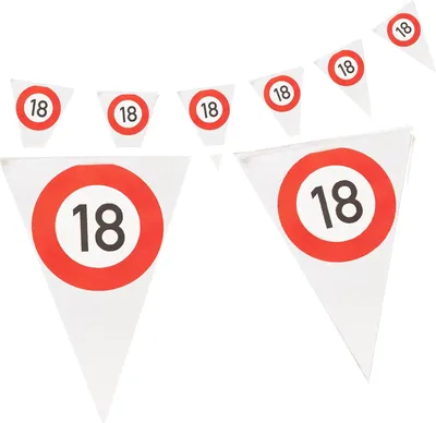 Produktbild von Happy Birthday Wimpelkette 18 4–5 m – stilvolle Deko zum 18. Geburtstag