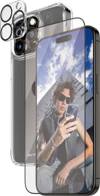 Obrázok produktu pre PanzerGlass ® 3-in-1 Bundle iPhone 15 Pro Max, Apple, Apple - iPhone 15 Pro Max, Suché aplikovanie, Odolný proti nárazom, Priehľadná, 1 kusov