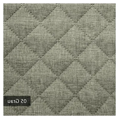 Produktbild von LUSO - Mélange Webstoff - 3-lagig gesteppter Volumen Möbelstoff - Polsterstoff mit Karomuster und Rauten 5x5cm - Pflegeleichte Meterware 1lfm | Farbe: 05 Grau