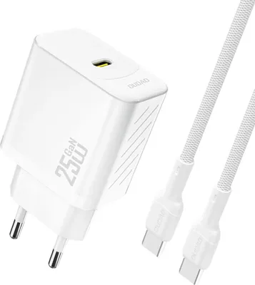 Image de DUDAO Dudao A27CEU Adapter 25Watt 1xUSB-C 1m USB-C to cable included Hvid