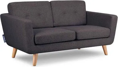 Produktbild von KONSIMO 2 Sitzer Sofa mit Steppung auf den Rückenkissen "TAGIO II", marineblau, Gewebestoff, Scandinavian, 153x80x84cm
