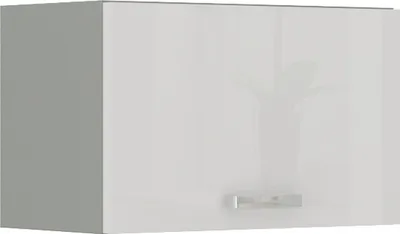 Produktbild von Küche Hängeschrank 60 Bianca Weiß Hochglanz + Grau Küchenzeile Küchenblock