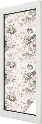 Produktbild von Buntglas Fensterfolie – 146x50 cm – Stained-Glass Design – blickdichte dekorative Sichtschutzfolie – selbstklebend, UV-Schutz – Blumenschönheit