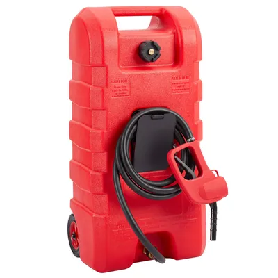 Produktbild von Mobiler Kraftstoffkanister 15 Gallonen 60L auf Rädern, Tragbarer Benzin, und Dieseltank mit Handpumpe & Schwerkraftmodus, 3m Abgabeschlauch