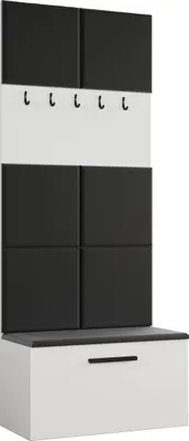 Produktbild von Masseno Garderobe-Set MODULO 80,6/204/40 cm Modern Garderobenschrank Weiß
