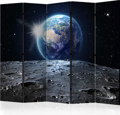 Produktbild von 5-teiliger Einseitiger Vlies Paravent - View of the Blue Planet II 225x172 cm Landschaften f-A-0274-z-c