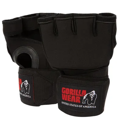Zdjęcie produktu dla Rękawice żelowe Gorilla Wear z mankietem - czarny/biały - S/M