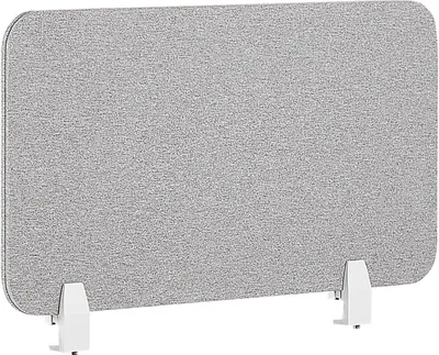 Obrázok produktu pre BELIANI Stolová prepážka svetlosivá PET materiál látkový poťah 80 x 40 cm akustický oddeľovač na pracovný stôl domáca kancelária