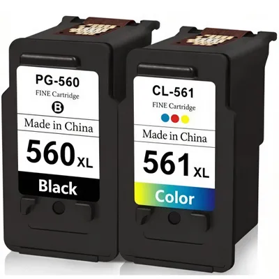 Produktbild von 2er PG-560 CL-561 Druckerpatronen Kompatibel für Canon 560 XL 561 XL TS5350 TS5351 TS5352 TS5353 TS7450 TS7451 (2er-Pack)