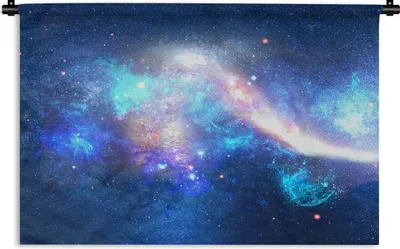Produktbild von MuchoWow® Wandteppich Wandbehang Universum - Blau - Sterne 120x80 cm Tapisserie Dekoration Wandtuch - Wanddekorationen - Wandtücher