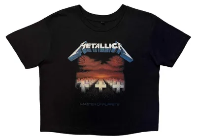 Produktbild von Metallica - "Master Of Puppets" Kurzes Top für Damen, Rückseitiger Aufdruck RO17280 (XXL) (Schwarz), KI-generiertes Bild