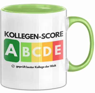 Produktbild von Kollege-Score Tasse Geschenk Bester Kollege Der Welt Abschied Witz Abschiedsgeschenk (Grün)