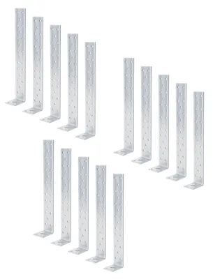 Produktbild von Alberts 15 x Zuganker 300 x 54 x 40 mm – verzinkt, Langwinkel, Betonanker & Flachstahlanker