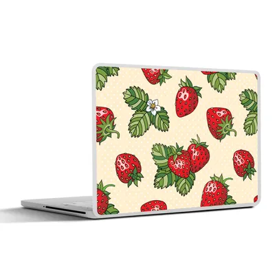 Produktbild von MuchoWow® Laptop Aufkleber Sticker Cover Erdbeeren - Obst - Muster 31x22.5 cm - Laptop-Deko