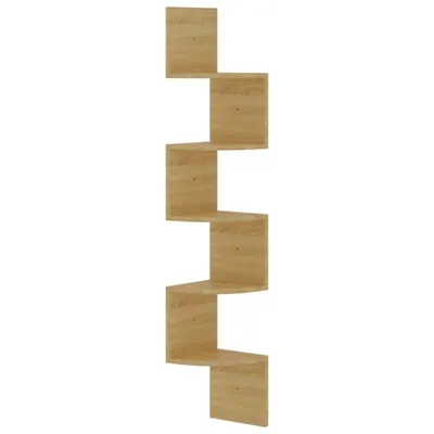 Immagine prodotto di vidaXL Scaffale angolare a parete rovere Sonoma 19x19x123 cm Materiale a base di legno