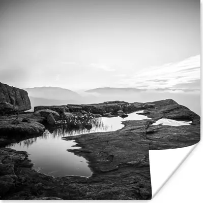 Produktbild von MuchoWow® Poster Naturfoto schwarz-weiß 75x75 cm - Wand Dekoration