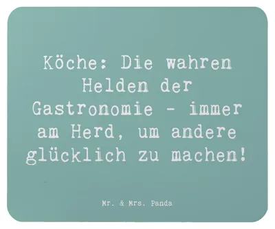 Produktbild von Mr. & Mrs. Panda Mousepad Spruch Koch Helden - Meeresbrise - Geschenk, pc, Kochleidenschaft, Berufsprodukte, Speisen, Küchenhelden, Berufsgestaltung, Beruf, Berufe