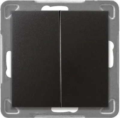 Image de Interrupteur Ospel Impresja double prise anthracite (ŁP-17Y/m/50)