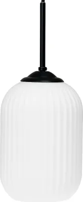 Produktbild von Pendelleuchte LED, Hängelampe, Deckenlampe Pendel, Pendellampe Esstisch, Pendelleuchte für Wohnzimmer, Skandinavische Design, Riflet opal Schwarz