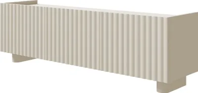 A 3-door TV lowboard with a fluted front.
