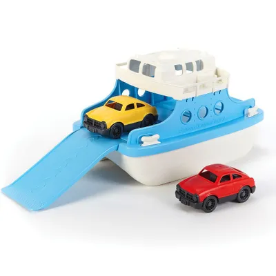 Image de GREENTOYS - Ferry-boat bleu/blanc avec 2 mini-voitures