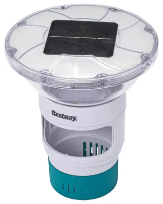 Imagen del producto de Bestway. Lámpara solar flotante, blanca, diámetro 7,6 cm, fabricada en policarbonato (PC) y ABS