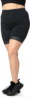 Produktbild von Merry Style Große Größen Damen Kurze Leggings mit Spitze aus Viskose MS10-453 (Schwarz, 7XL)