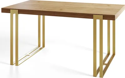 Immagine prodotto di Tavolo da pranzo rettangolare ROSA, dimensioni: 140X80X77 cm, tavolo da soggiorno colore: CRAFT, con gambe in metallo color oro