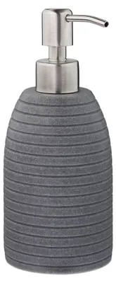 Produktbild von Seifenspender, 300 ml, nachfüllbar, für Bad, WC, Küche, Flüssigseifenspender, Polyresin, Edelstahlpumpe, grau
