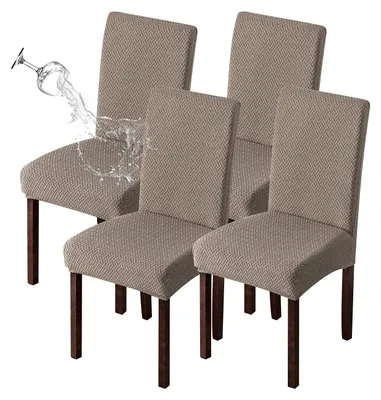 Stuhlhussen wasserdicht, 4er-Set, Parson, taupe