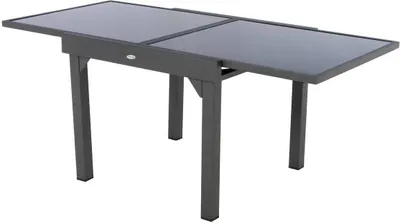 Produktbild von Ausziehbarer gartentisch "piazza" anthrazit &amp graphit 8-sitzer aus epoxybehandeltem aluminium  - Hespéride