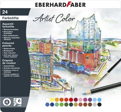 Produktbild von EBERHARD FABER 516025 EBERHARD FABER Artist Color akvarelová ceruzka, 24 ks v kovovom puzdre