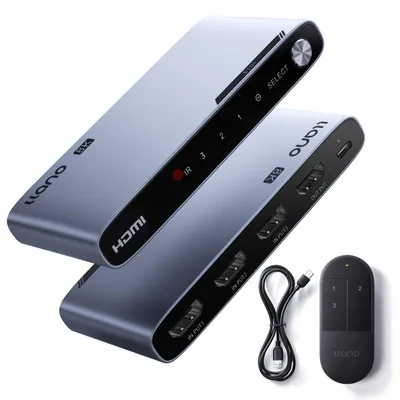 Productafbeelding van Hdmi schakelaar Hdmi 2.1 - 3 in 1 uit - 8K 60Hz - 4K 120Hz - HDR - Zwart