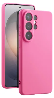 Immagine prodotto di Custodia per Galaxy S26 Ultra, realizzata in silicone effetto soft-touch con fodera in microfibra, colore fucsia