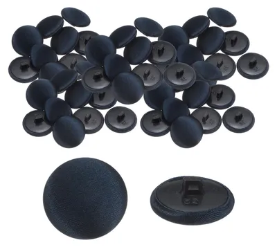 50 Satin-Knöpfe 20 mm marineblau für Kleidung & DIY
