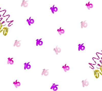 Produktbild von Oblique Unique Konfetti 16 Geburtstag Jubiläum Streudeko Tisch Deko pink rosa lila 14g