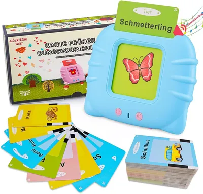 Produktbild von Lernspielzeug Lernkarten Deutsch Englisch,224 Wörter,Sprechende Flash-Karten (Geschenke für Kinder, akustisches Lernspielzeug,Kinder Geburtstagsgesche