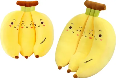 Produktbild von BANANE MASKOTTCHEN Plüschtier Kissen Kuscheltier Obst GROß XXL 50cm