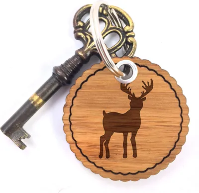 Produktbild von Mr. & Mrs. Panda Anhänger Hirsch - Geschenk, Schlüsselanhänger, für schlüssel, Wald, Holz, Waldfamilie, Taschenanhänger, Brunft, Rehkitz, Reh