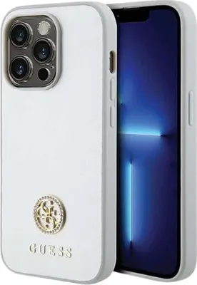 Produktbild von Guess Strass Metall Logo Etui Für Iphone 15 Pro Max - Silber