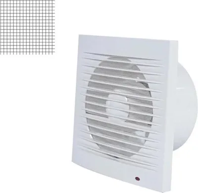 Productafbeelding van Ventilator met geïntegreerd muggengaas - 125 mm - 17 W - 150 m³/h - Geschikt voor badkamer, keuken, kantoor, toilet, ventilatie