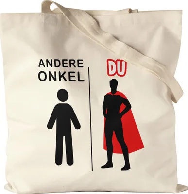 Produktbild von Andere Onkel Du Jutebeutel Stoffbeutel Canvas  Superheld Mein Held Dankeschön Geschenkidee Lustig Humor