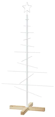 Obrázek produktu pro vidaXL Kovový vánoční stromek s podstavou KUOPIO, 120 cm, ocel, bílá barva