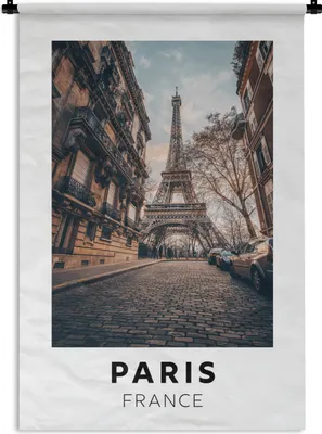 Produktbild von MuchoWow® Wandteppich Wandbehang Frankreich - Paris - Eiffelturm 90x135 cm Tapisserie Dekoration Wandtuch - Baumwolle - Wandskulptur
